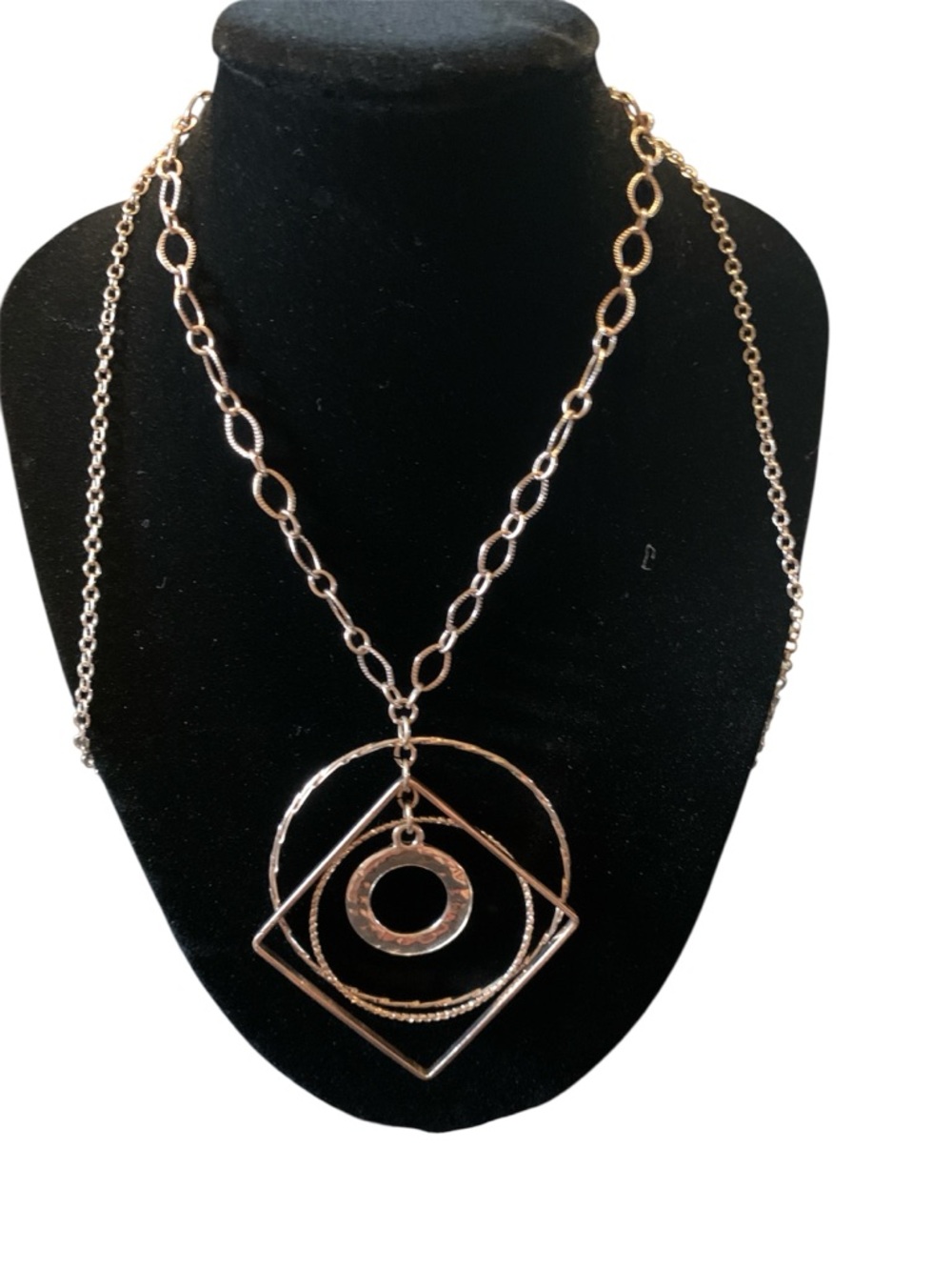 a new day Gold-Tone Geometric Layered Pendant Necklace